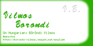 vilmos borondi business card