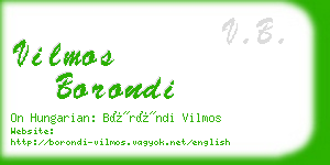 vilmos borondi business card